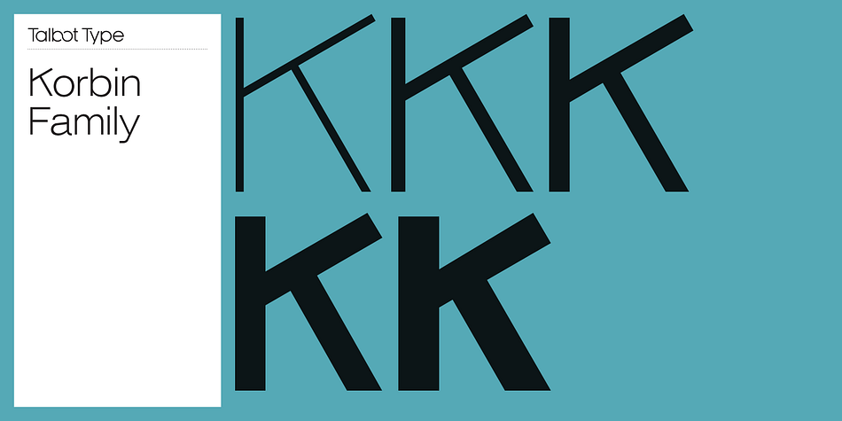 Korbin font family example.