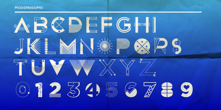 Displaying the beauty and characteristics of the Modernissimo font family.