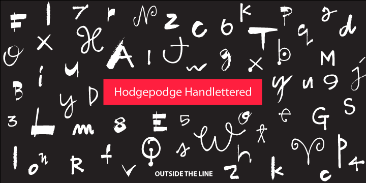 Displaying the beauty and characteristics of the Hodgepodge Handlettered font family.