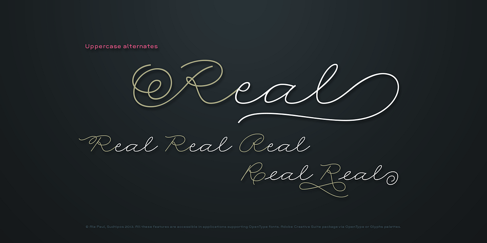 Rolling Pen font family example.