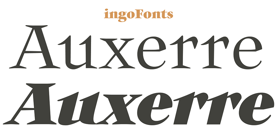 Auxerre is a Roman typeface with emphasized triangular serifs

A font like this one could have been designed in 18th century France.