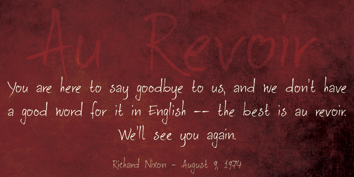 Emphasizing the favorited Au Revoir font family.
