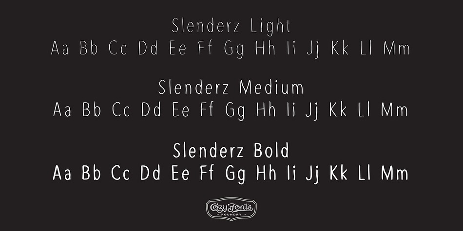Displaying the beauty and characteristics of the Slenderz font family.