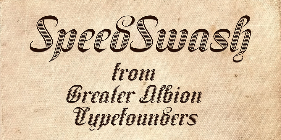 SpeedSwash is a stylised oblique script-fraktur hybrid.