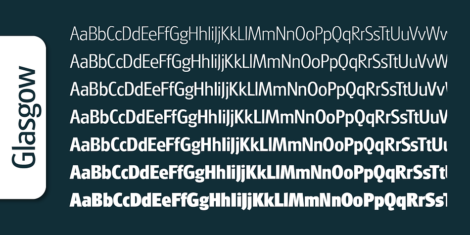 Emphasizing the favorited Glasgow Serial font family.