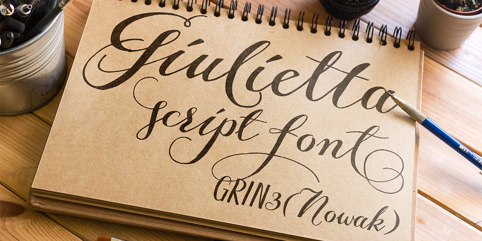 Giulietta is a handwritten, fully connected script with ligatures and contextual alternates to help with flow and readability.