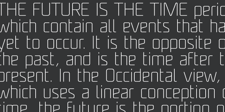 Shapes give the face a unique futuristic look and is a very practical choice for modern headlines, branding, text and web fonts work.