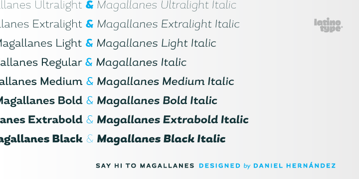 Magallanes font family example.
