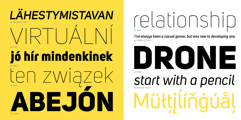 Highlighting the Uni Sans font family.