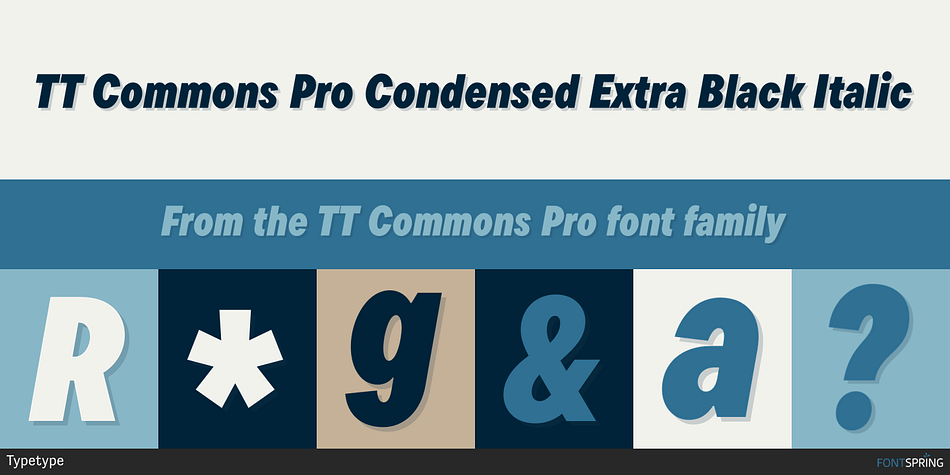 TT Commons Pro Condensed Extra Black Italic Font