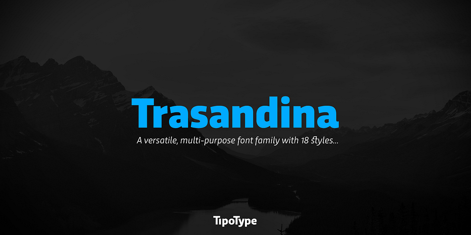 Trasandina is a very unique font-family: a modern, versatile, workhorse typeface with a special personality, given by the mix of humanist and geometric models, remaining far from both extremes.