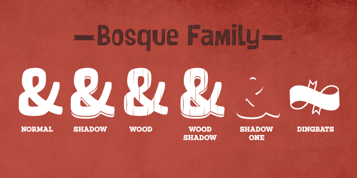 Displaying the beauty and characteristics of the Bosque  font family.