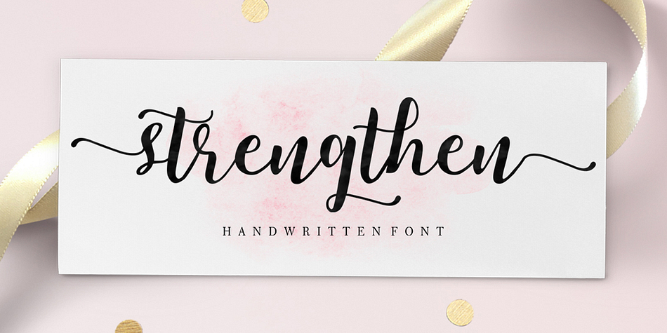 Strengthen Script is a modern hand lettered font, organic and fun with a dancing baseline.