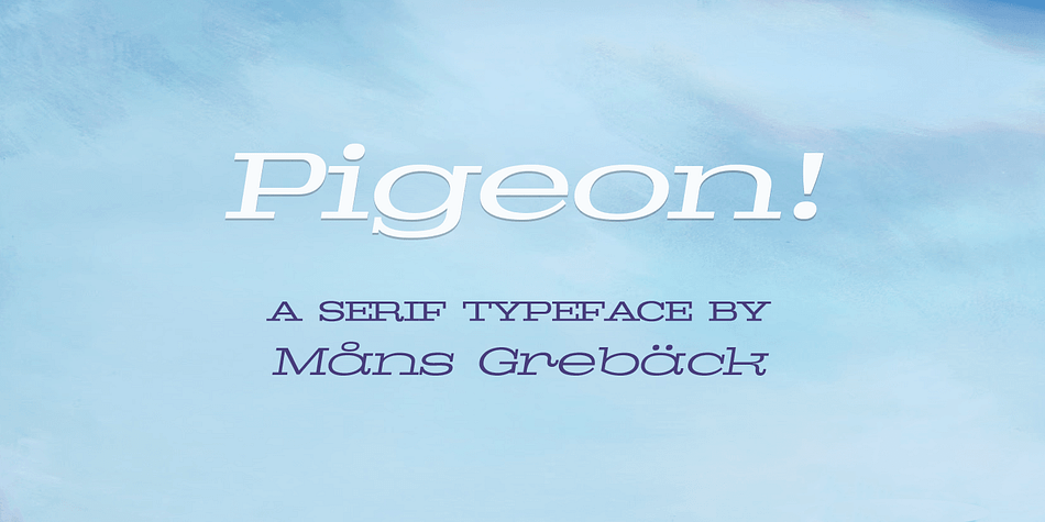 Pigeon is a high-quality serif font in six styles.