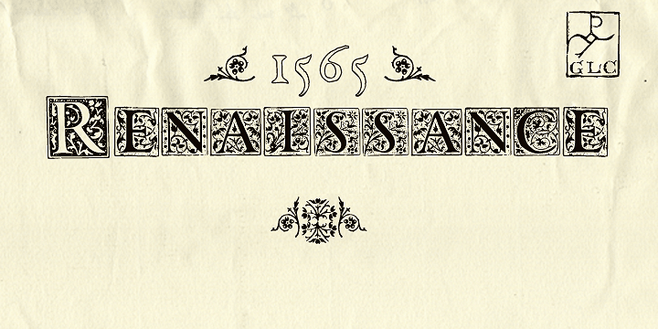 Displaying the beauty and characteristics of the 1565 Renaissance font family.