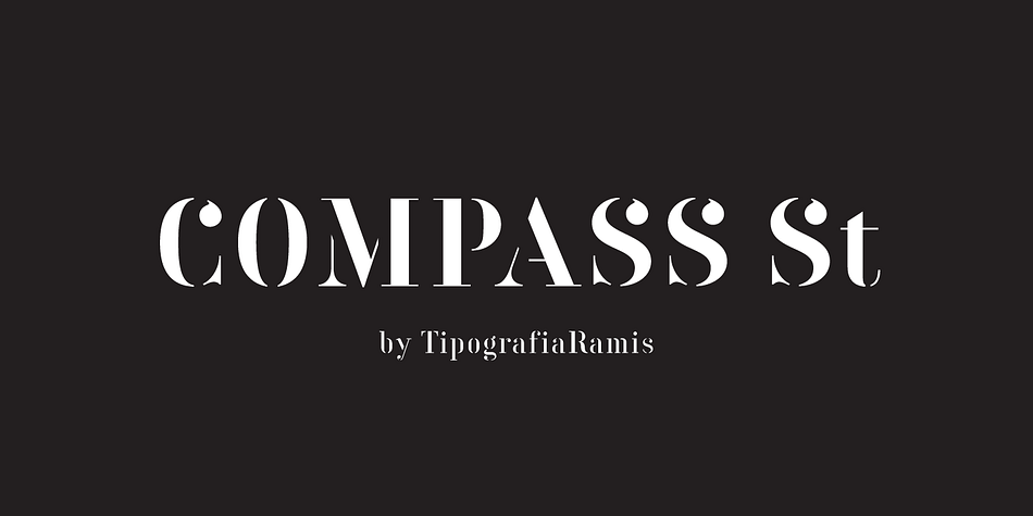 Compass St – a new addition to the existing Compass TRF Stencil fonts, originally released in 2010.