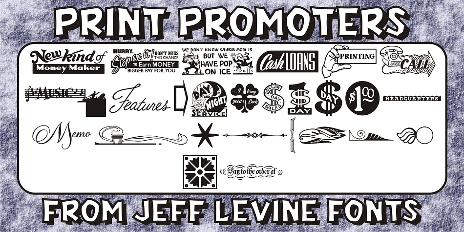 Print Promoters JNL is another batch of classic dingbats re-drawn from vintage source material.