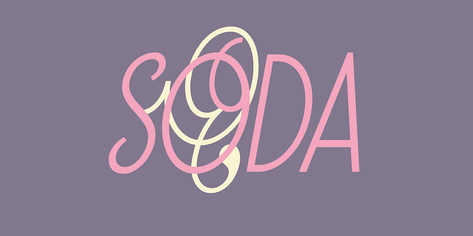 Displaying the beauty and characteristics of the Soda Script font family.