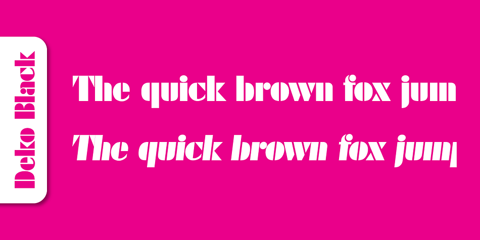Deko Black Serial font family example.