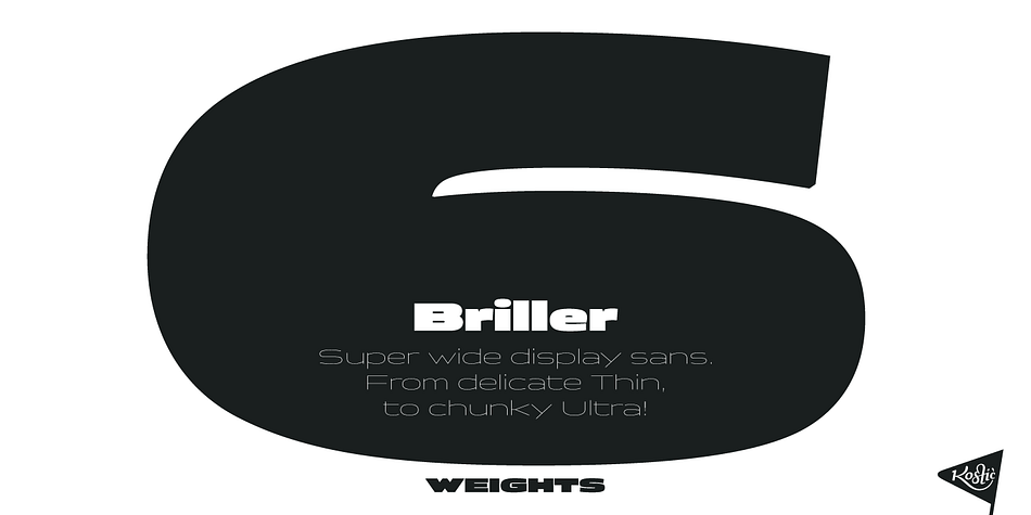 Briller font family sample image.