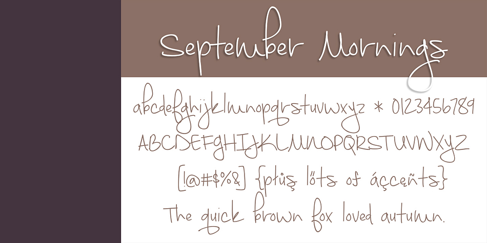 Highlighting the September Mornings font family.