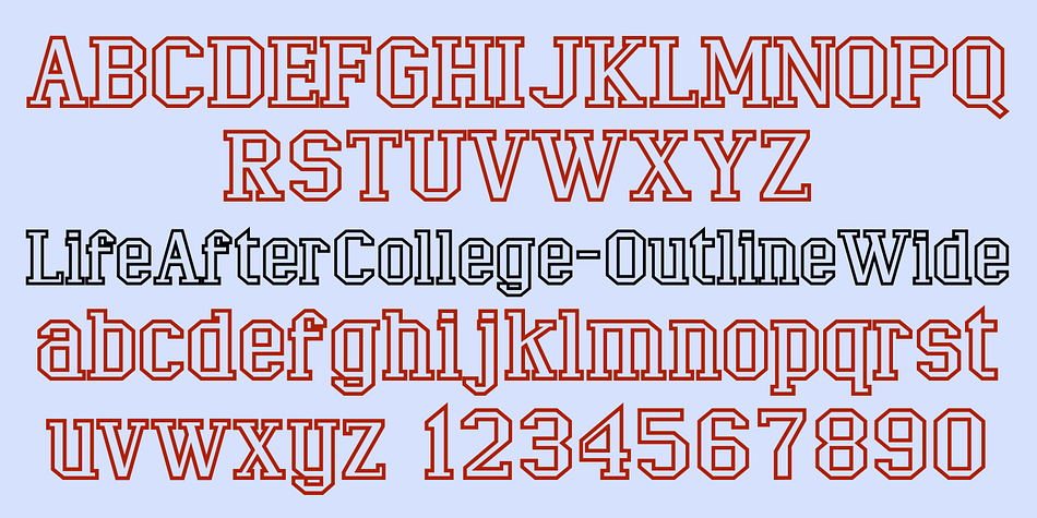 Emphasizing the favorited LifeAfterCollege font family.