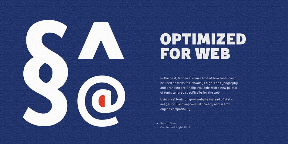 TT Prosto Sans Condensed font family example.