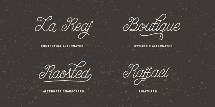 Hipsteria suitable for any project that requires the natural hand lettering feel as the core design elements; such as logos, wedding invitations, greeting cards, posters, etc.