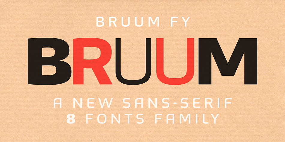 Displaying the beauty and characteristics of the Bruum FY font family.