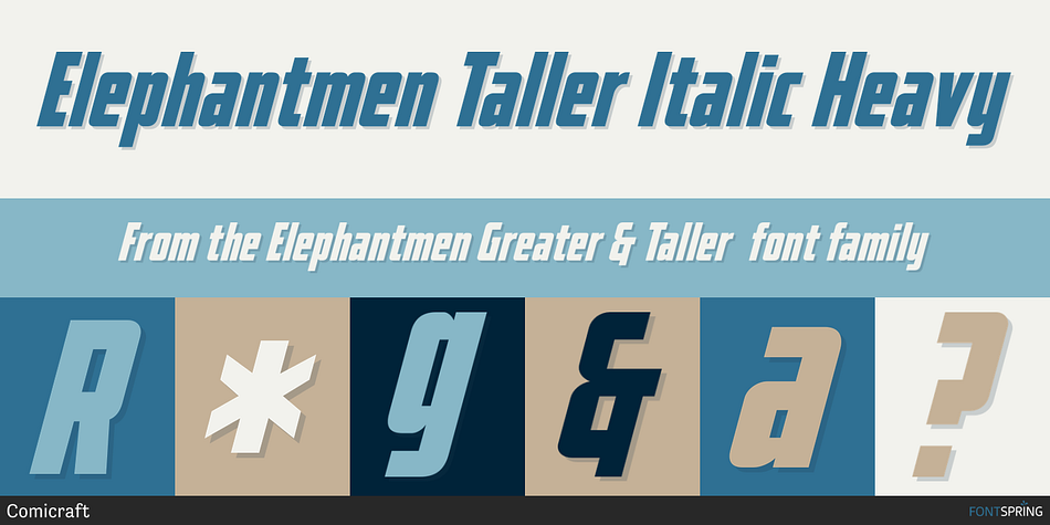 Elephantmen Taller Italic Heavy Font
