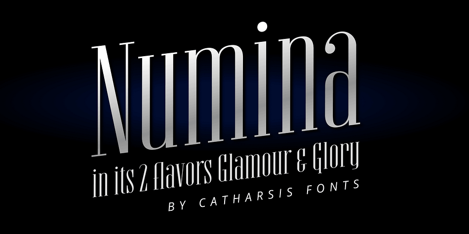 Numina is an elegant, dignified, highly condensed modern display family comprising two complementary faces.