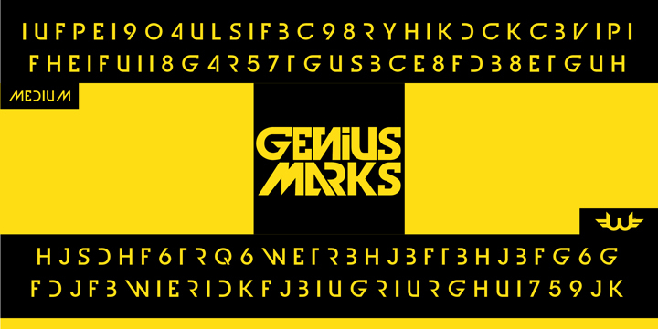 Highlighting the Genius Marks font family.