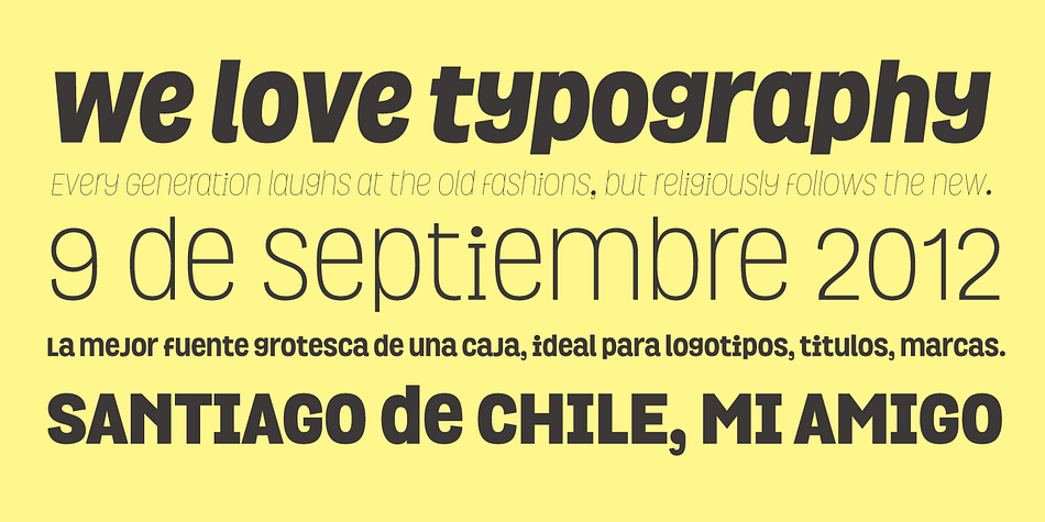 Grota font family example.