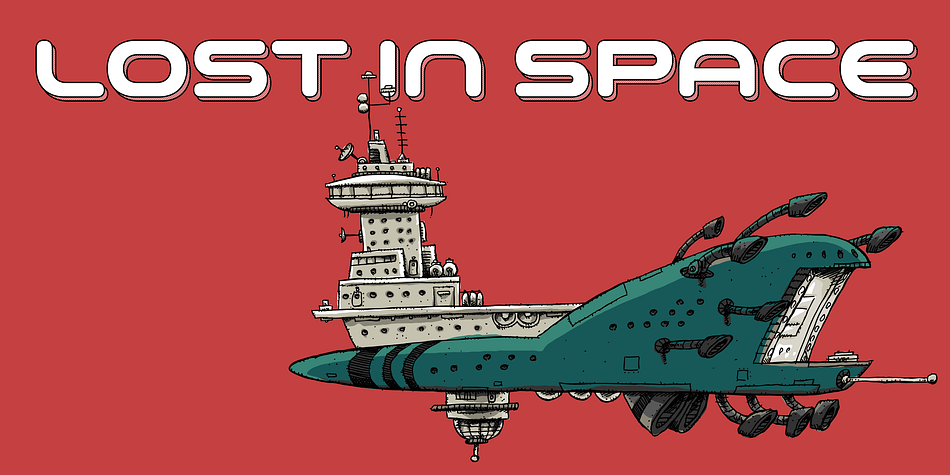 Space Colony font family sample image.