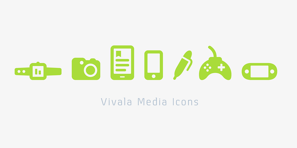 Highlighting the Vivala Media Icons font family.