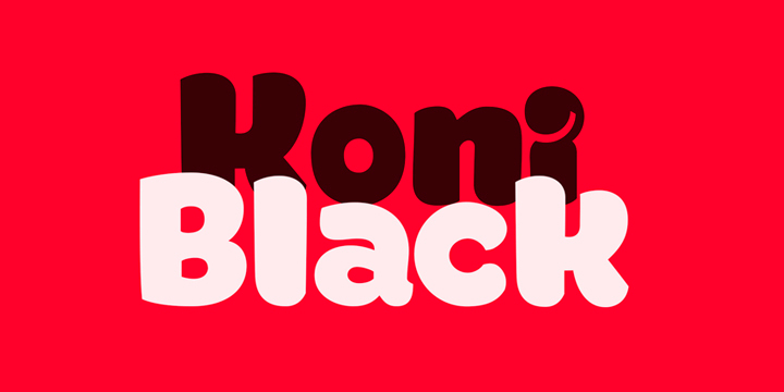 Displaying the beauty and characteristics of the KoniBlack font family.