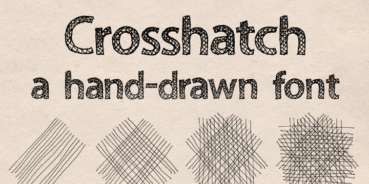 A hand-drawn, crosshatch font suitable for display.