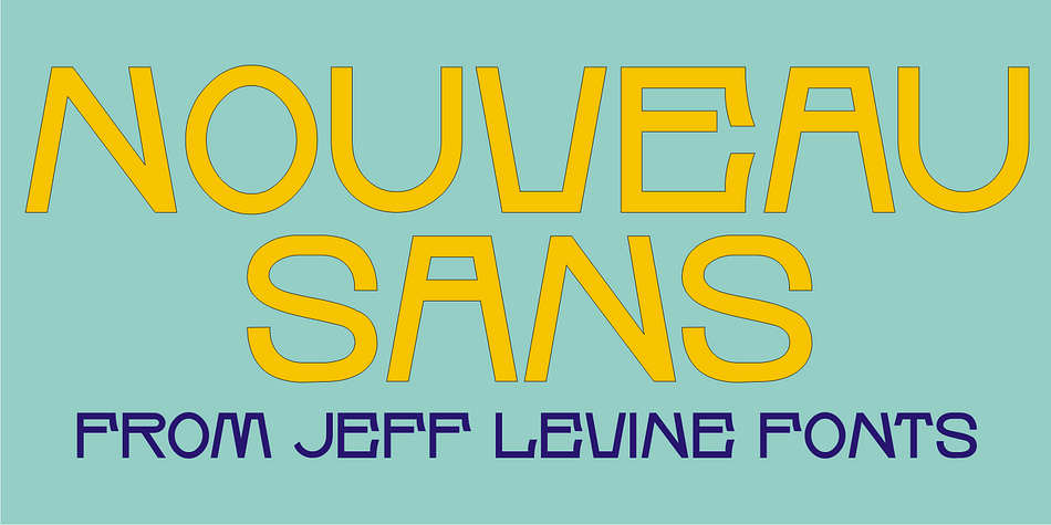 Based on a few examples of an Art Nouveau-inspired wood type, Nouveau Sans JNL has an interesting mix of angles, curves and general letter shapes that are reminiscent of the period preceding the Art Deco streamline movement.
