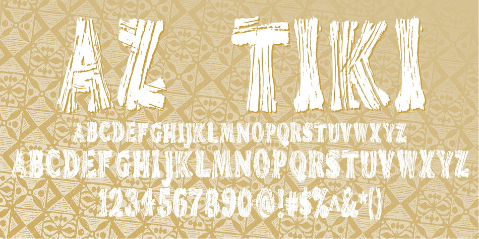 AZ Tiki font was inspired from Polynesian pop art Ephemera of the 1950