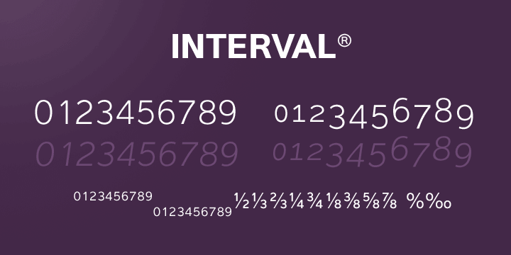 Interval Sans Pro font family example.