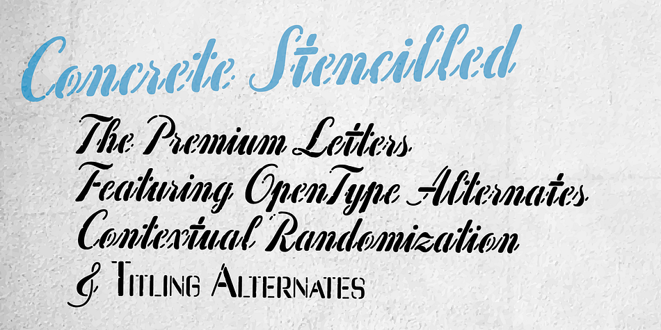 Highlighting the Concrete Stencil font family.