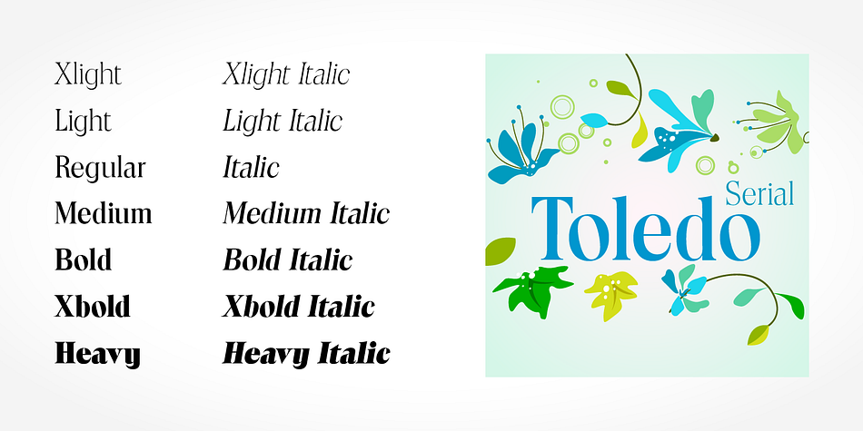 Highlighting the Toledo Serial font family.