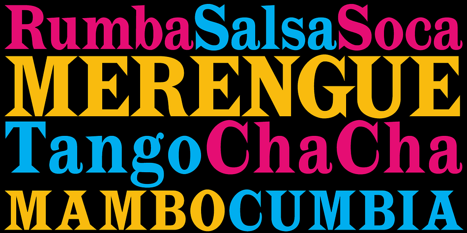 Latin CT font family example.