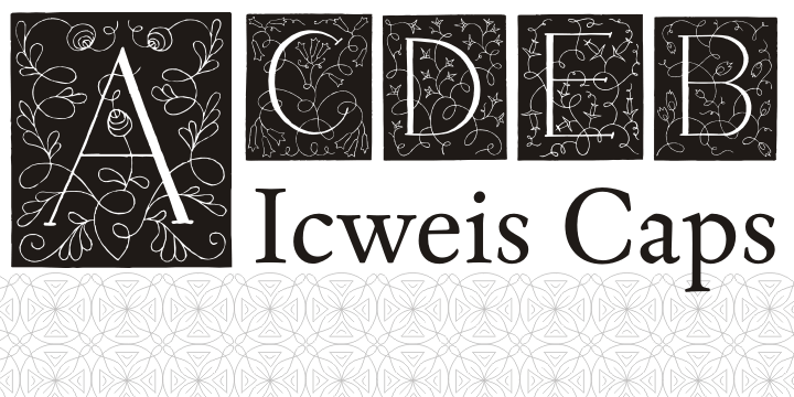 Displaying the beauty and characteristics of the Ichweis Caps font family.