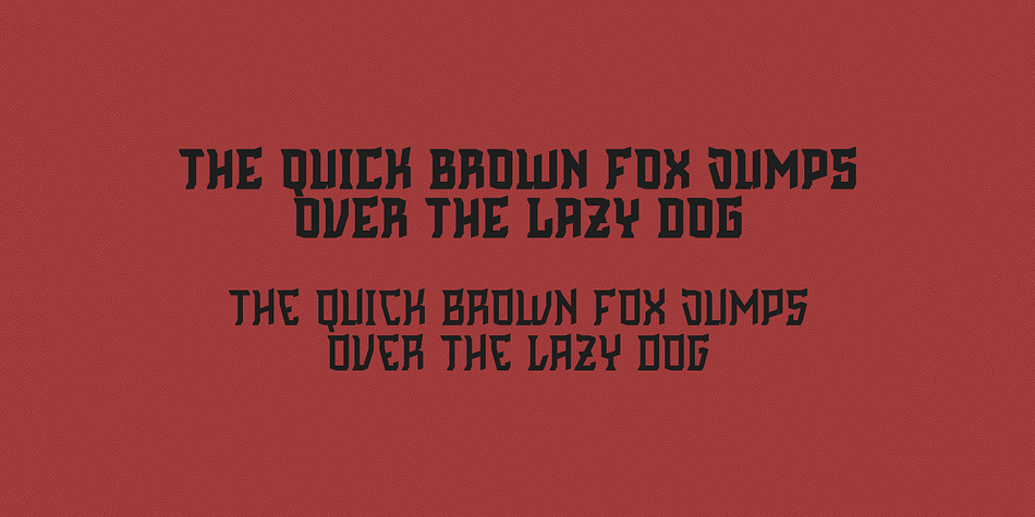 Cinematic English font family sample image.