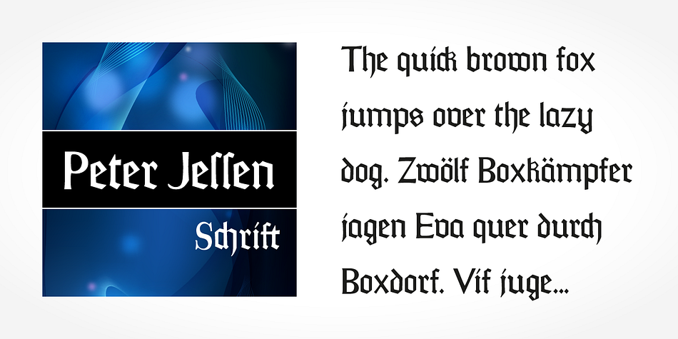 If you want to communicate a feeling of old-world quality or nostalgia, blackletter fonts are the preferred choice - use them on signs, in brochures or on invitation cards.