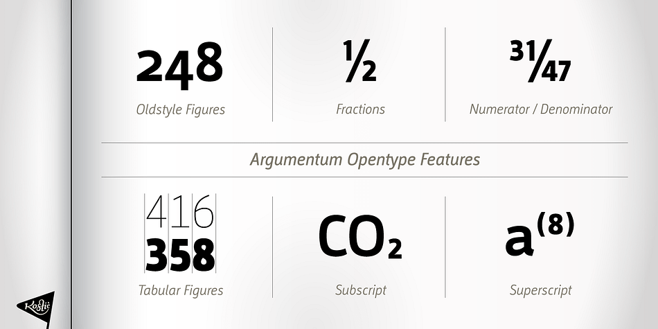 Emphasizing the popular Argumentum font family.