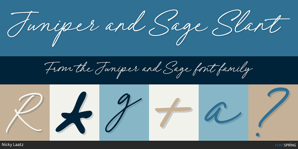 Juniper and Sage Slant Font