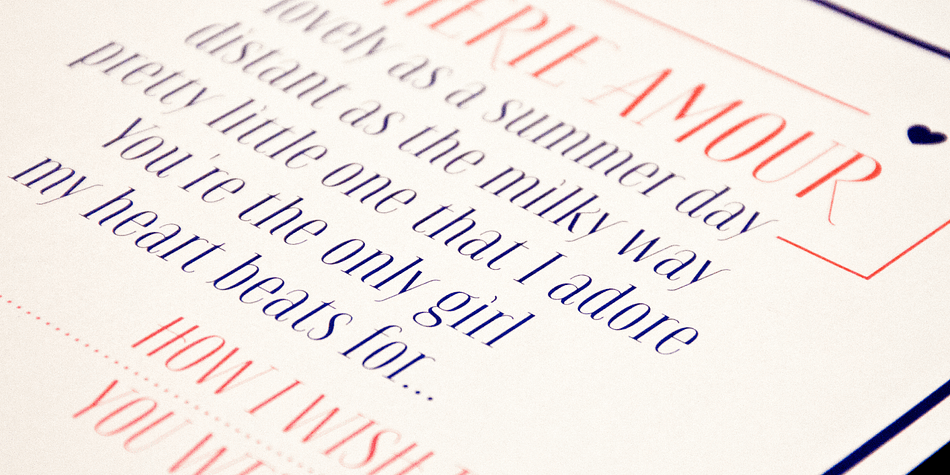 Serafine FY OpenType features include Stylistic Alternates and Standard Ligatures and has extensive Latin language support.