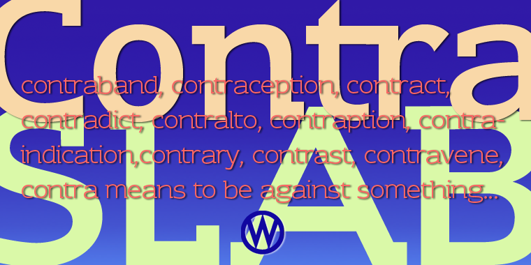 Contra Slab font family sample image.